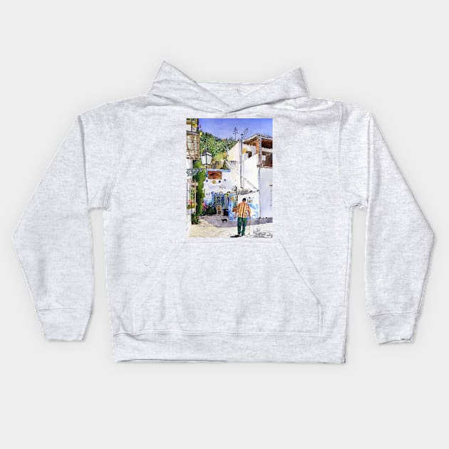 Patio in Sacromonte, Granada, Spain Kids Hoodie by margaretmerry